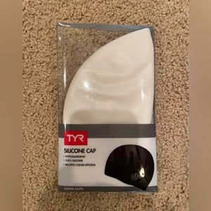 TYR Silicone Swim Cap in White